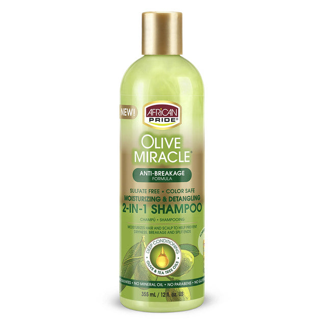 African Pride Olive Miracle Anti breakage 2 In 1 Hair Shampoo And Conditioner 12oz